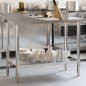 vidaXL Mesa trabajo cocina y salpicadero acero inoxidable 110x55x93 cm vidaXL Mesa trabajo cocina y salpicadero acero inoxidable 110x55x93 cm