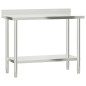 vidaXL Mesa trabajo cocina y salpicadero acero inoxidable 110x55x93 cm vidaXL Mesa trabajo cocina y salpicadero acero inoxidable 110x55x93 cm