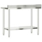 vidaXL Mesa trabajo cocina y salpicadero acero inoxidable 110x55x93 cm vidaXL Mesa trabajo cocina y salpicadero acero inoxidable 110x55x93 cm