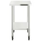 vidaXL Mesa de trabajo de cocina con ruedas acero inox 110x55x85 cm vidaXL Mesa de trabajo de cocina con ruedas acero inox 110x55x85 cm