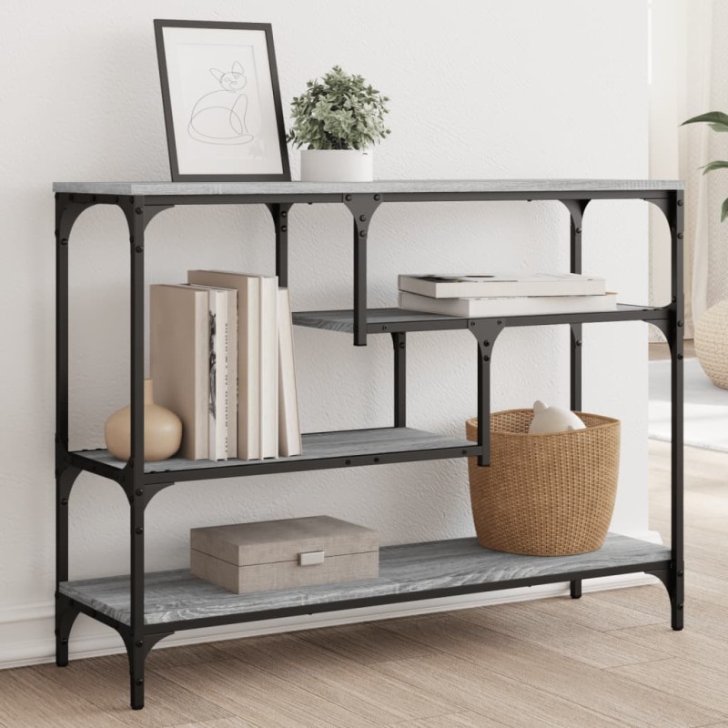 vidaXL Mesa consola madera de ingeniería gris Sonoma 100x30x75 cm vidaXL Mesa consola madera de ingeniería gris Sonoma 100x30x75 cm
