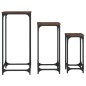 vidaXL Mesas auxiliares apilables 3 uds madera ingeniería marrón roble vidaXL Mesas auxiliares apilables 3 uds madera ingeniería marrón roble