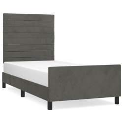 vidaXL Estructura cama con cabecero terciopelo gris oscuro 100x200 cm