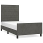 vidaXL Estructura cama con cabecero terciopelo gris oscuro 100x200 cm vidaXL Estructura cama con cabecero terciopelo gris oscuro 100x200 cm