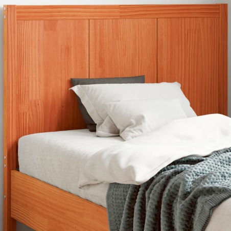 vidaXL Cabecero de cama madera maciza de pino marrón cera 100 cm
