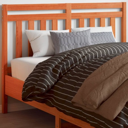 vidaXL Cabecero de cama madera maciza de pino marrón cera 135 cm