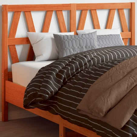 vidaXL Cabecero de cama madera maciza de pino marrón cera 135 cm