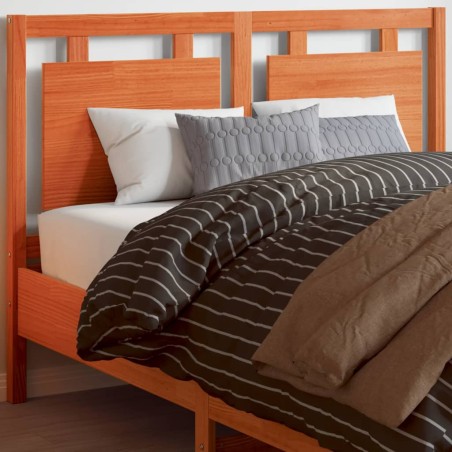 vidaXL Cabecero de cama madera maciza de pino marrón cera 135 cm