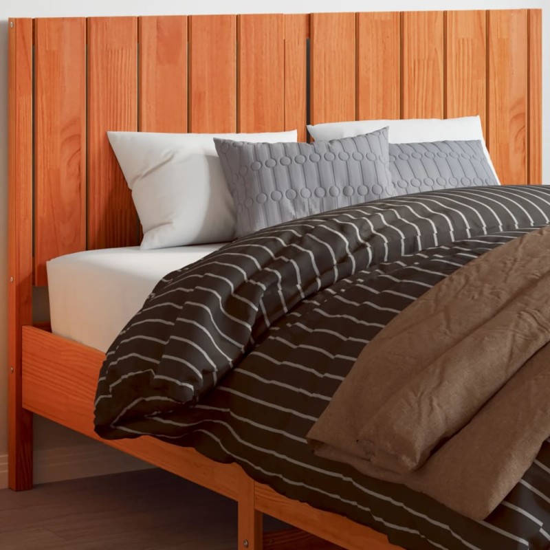 vidaXL Cabecero de cama madera maciza de pino marrón cera 135 cm vidaXL Cabecero de cama madera maciza de pino marrón cera 135 cm