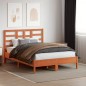 vidaXL Cabecero de cama madera maciza de pino marrón cera 135 cm vidaXL Cabecero de cama madera maciza de pino marrón cera 135 cm