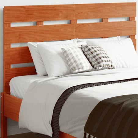 vidaXL Cabecero de cama madera maciza de pino marrón cera 135 cm