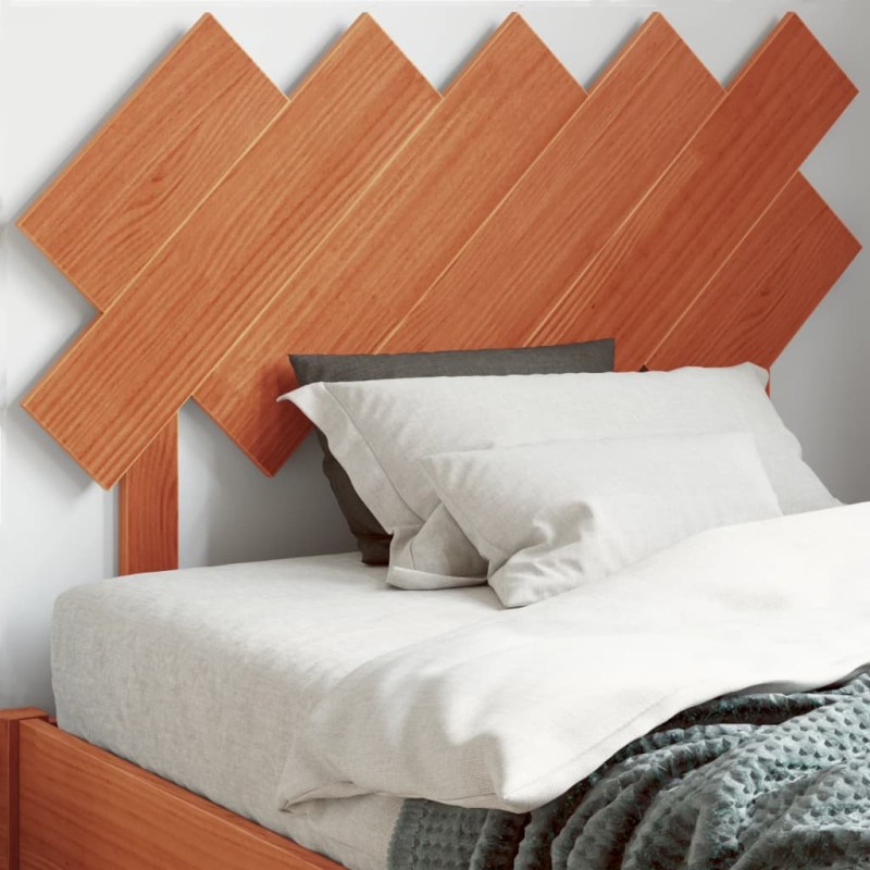 vidaXL Cabecero de cama madera maciza de pino marrón cera 100 cm