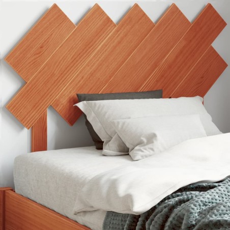 vidaXL Cabecero de cama madera maciza de pino marrón cera 100 cm