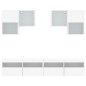 vidaXL Mueble de pared de TV con luces LED 6 piezas blanco