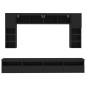 vidaXL Mueble de pared de TV con luces LED 8 piezas negro