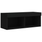 vidaXL Mueble de pared de TV con luces LED 8 piezas negro
