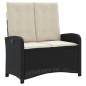vidaXL Sillón reclinable de jardín con cojines ratán sintético negro vidaXL Sillón reclinable de jardín con cojines ratán sintético negro