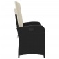 vidaXL Sillón reclinable de jardín con cojines ratán sintético negro vidaXL Sillón reclinable de jardín con cojines ratán sintético negro