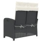 vidaXL Sillón reclinable de jardín con cojines ratán sintético negro vidaXL Sillón reclinable de jardín con cojines ratán sintético negro