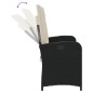 vidaXL Sillón reclinable de jardín con cojines ratán sintético negro vidaXL Sillón reclinable de jardín con cojines ratán sintético negro