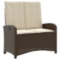 vidaXL Sillón reclinable de jardín con cojines ratán sintético marrón vidaXL Sillón reclinable de jardín con cojines ratán sintético marrón