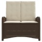 vidaXL Sillón reclinable de jardín con cojines ratán sintético marrón vidaXL Sillón reclinable de jardín con cojines ratán sintético marrón