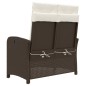 vidaXL Sillón reclinable de jardín con cojines ratán sintético marrón vidaXL Sillón reclinable de jardín con cojines ratán sintético marrón