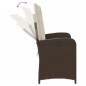 vidaXL Sillón reclinable de jardín con cojines ratán sintético marrón vidaXL Sillón reclinable de jardín con cojines ratán sintético marrón