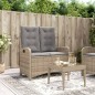 vidaXL Sillón reclinable de jardín con cojines ratán sintético beige vidaXL Sillón reclinable de jardín con cojines ratán sintético beige