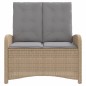 vidaXL Sillón reclinable de jardín con cojines ratán sintético beige vidaXL Sillón reclinable de jardín con cojines ratán sintético beige