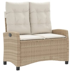 vidaXL Sillón reclinable de jardín con cojines ratán sintético beige