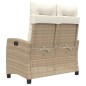 vidaXL Sillón reclinable de jardín con cojines ratán sintético beige vidaXL Sillón reclinable de jardín con cojines ratán sintético beige