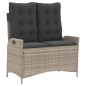 vidaXL Sillón reclinable de jardín con cojines ratán sintético gris vidaXL Sillón reclinable de jardín con cojines ratán sintético gris
