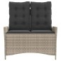 vidaXL Sillón reclinable de jardín con cojines ratán sintético gris vidaXL Sillón reclinable de jardín con cojines ratán sintético gris