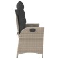 vidaXL Sillón reclinable de jardín con cojines ratán sintético gris vidaXL Sillón reclinable de jardín con cojines ratán sintético gris