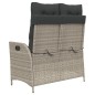 vidaXL Sillón reclinable de jardín con cojines ratán sintético gris vidaXL Sillón reclinable de jardín con cojines ratán sintético gris