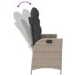 vidaXL Sillón reclinable de jardín con cojines ratán sintético gris vidaXL Sillón reclinable de jardín con cojines ratán sintético gris