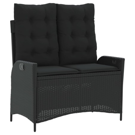 vidaXL Sillón reclinable de jardín con cojines ratán sintético negro