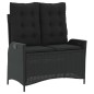 vidaXL Sillón reclinable de jardín con cojines ratán sintético negro vidaXL Sillón reclinable de jardín con cojines ratán sintético negro