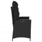 vidaXL Sillón reclinable de jardín con cojines ratán sintético negro vidaXL Sillón reclinable de jardín con cojines ratán sintético negro