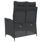 vidaXL Sillón reclinable de jardín con cojines ratán sintético negro vidaXL Sillón reclinable de jardín con cojines ratán sintético negro