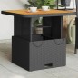 vidaXL Mesa de jardín ratán sintético y acacia maciza negro 70x70x72cm