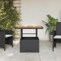 vidaXL Mesa de jardín ratán sintético y acacia maciza negro 70x70x72cm