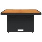 vidaXL Mesa de jardín ratán sintético y acacia maciza negro 70x70x72cm