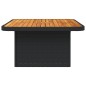 vidaXL Mesa de jardín ratán sintético y acacia maciza negro 70x70x72cm