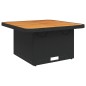 vidaXL Mesa de jardín ratán sintético y acacia maciza negro 70x70x72cm