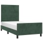 vidaXL Estructura cama con cabecero terciopelo verde oscuro 100x200 cm vidaXL Estructura cama con cabecero terciopelo verde oscuro 100x200 cm