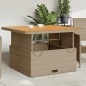 vidaXL Mesa de jardín madera de acacia y ratán PE beige 110x110x71 cm vidaXL Mesa de jardín madera de acacia y ratán PE beige 110x110x71 cm