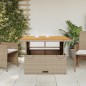 vidaXL Mesa de jardín madera de acacia y ratán PE beige 110x110x71 cm vidaXL Mesa de jardín madera de acacia y ratán PE beige 110x110x71 cm