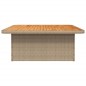 vidaXL Mesa de jardín madera de acacia y ratán PE beige 110x110x71 cm vidaXL Mesa de jardín madera de acacia y ratán PE beige 110x110x71 cm